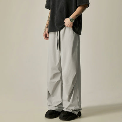 Gray Loose Drawstring Pants