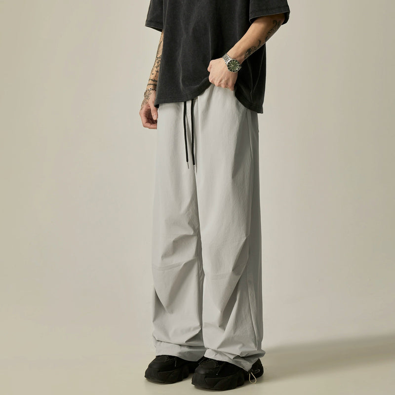 Gray Loose Drawstring Pants