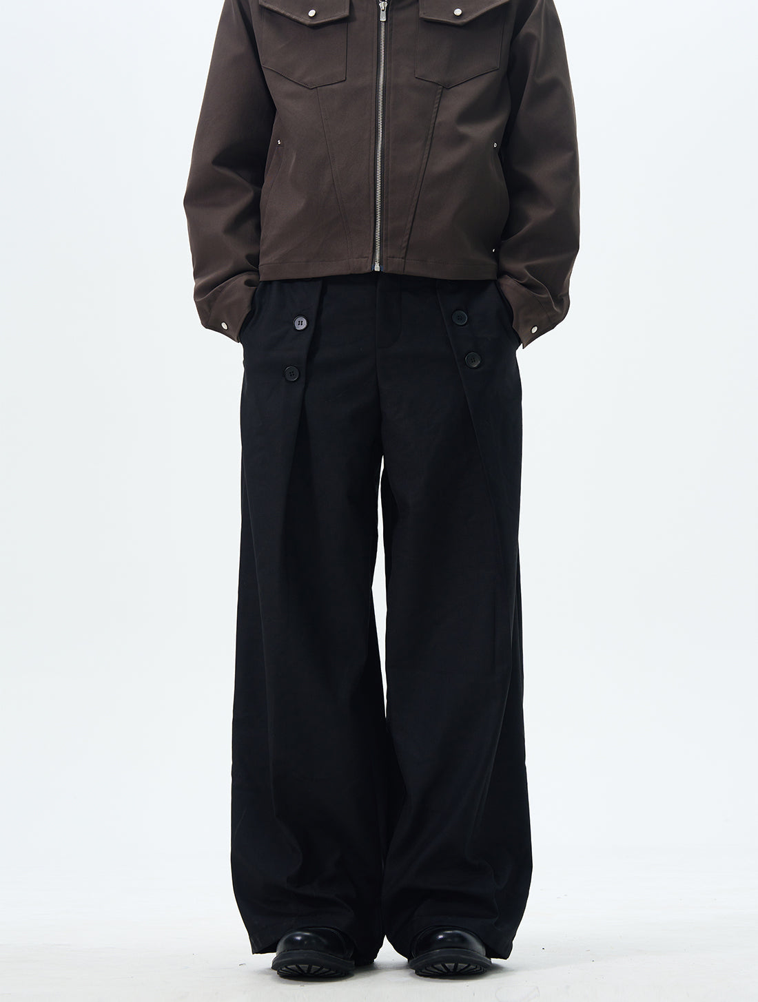 Black Oversized Cargo Wide Leg Pants
