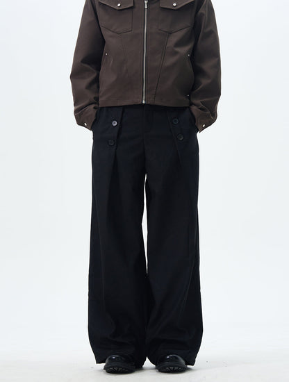 Black Oversized Cargo Wide Leg Pants