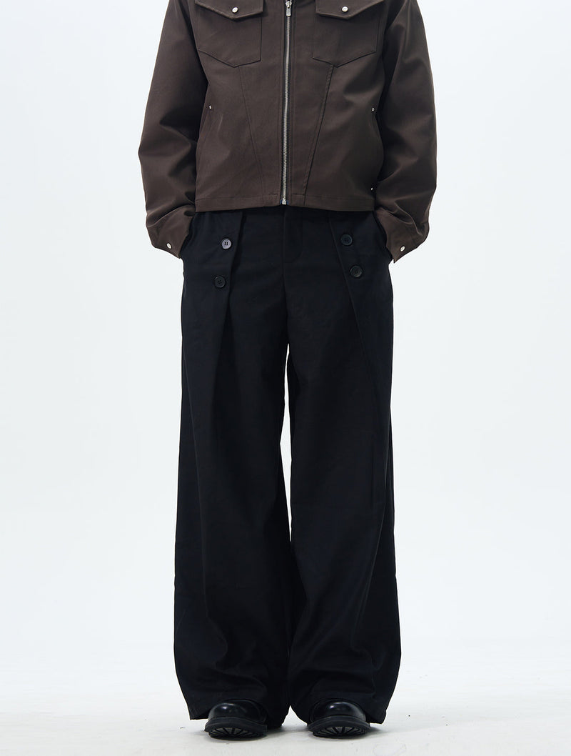Black Oversized Cargo Wide Leg Pants