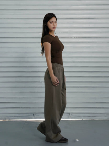 Loose-fit Drawstring Straight-leg Athletic Pants