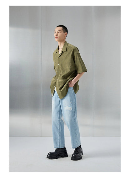 Distressed Patchwork Cropped/short Pants