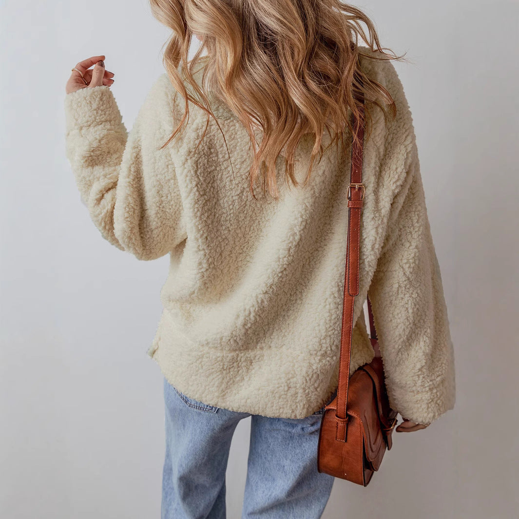 Autumn Winter Sweatshirt Color Round Neck Long Sleeve Pullover Hoodie