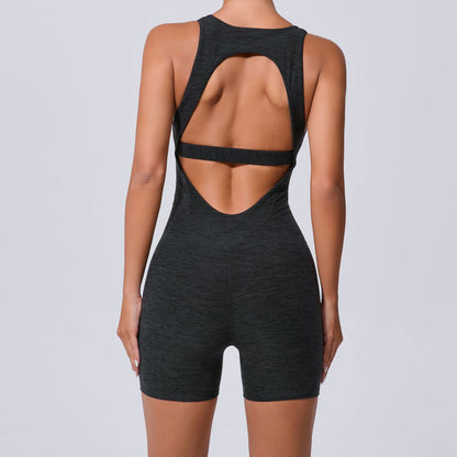 Autumn Sand Hollow Out Cutout Out Beauty Back One Piece Yoga Jumpsuit Skinny Slimming Hip Lifting Fitness One Piece Sportswear for