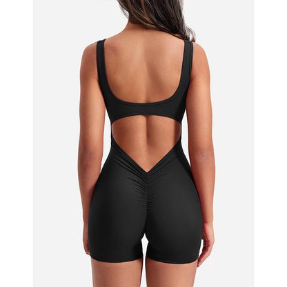 Spring Summer Clothing Shoulder Strap Backless Slim Fit Hip Lifting Yoga Jumpsuit