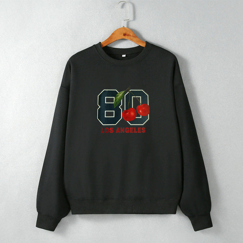 Street Hipster Off Shoulder Loose Round Neck Long Sleeve Sweatshirt Clothing Autumn Winter