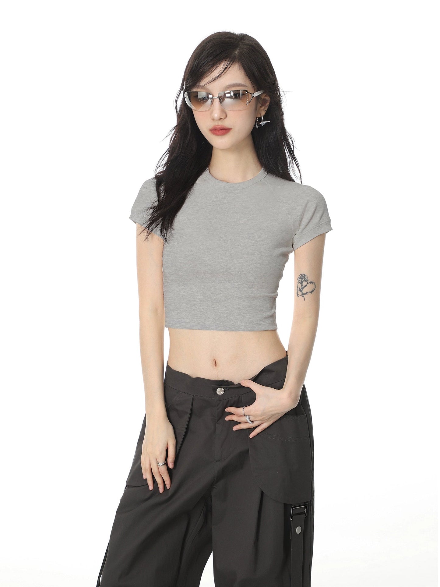 Color Regular Shoulder Short Sleeve T-shirt