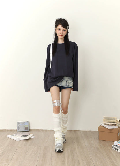 Color Loose Long Sleeve T-shirt