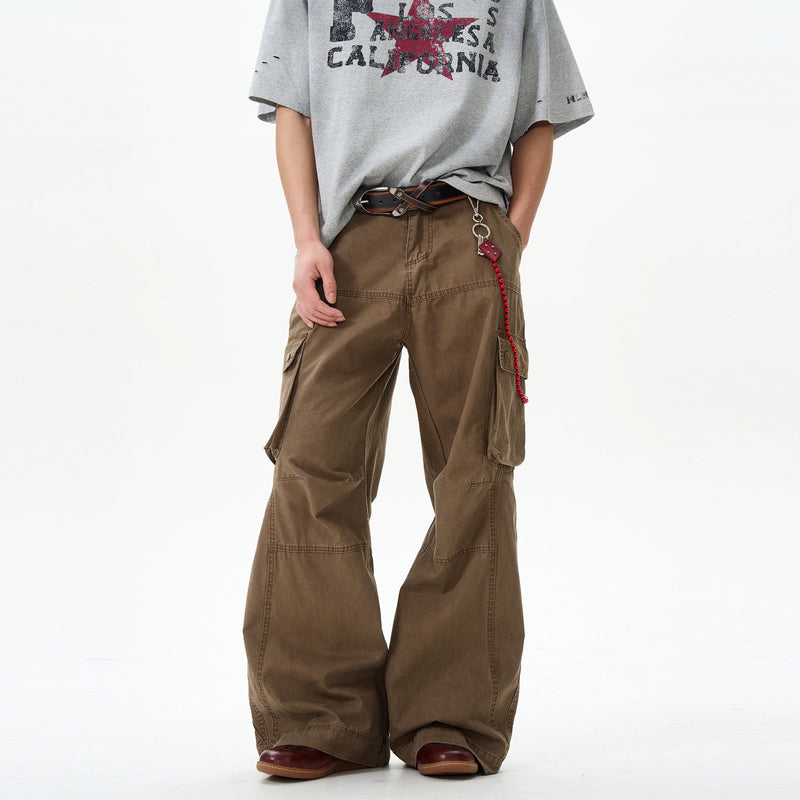 Dark Brown Utility Loose Cargo Pants