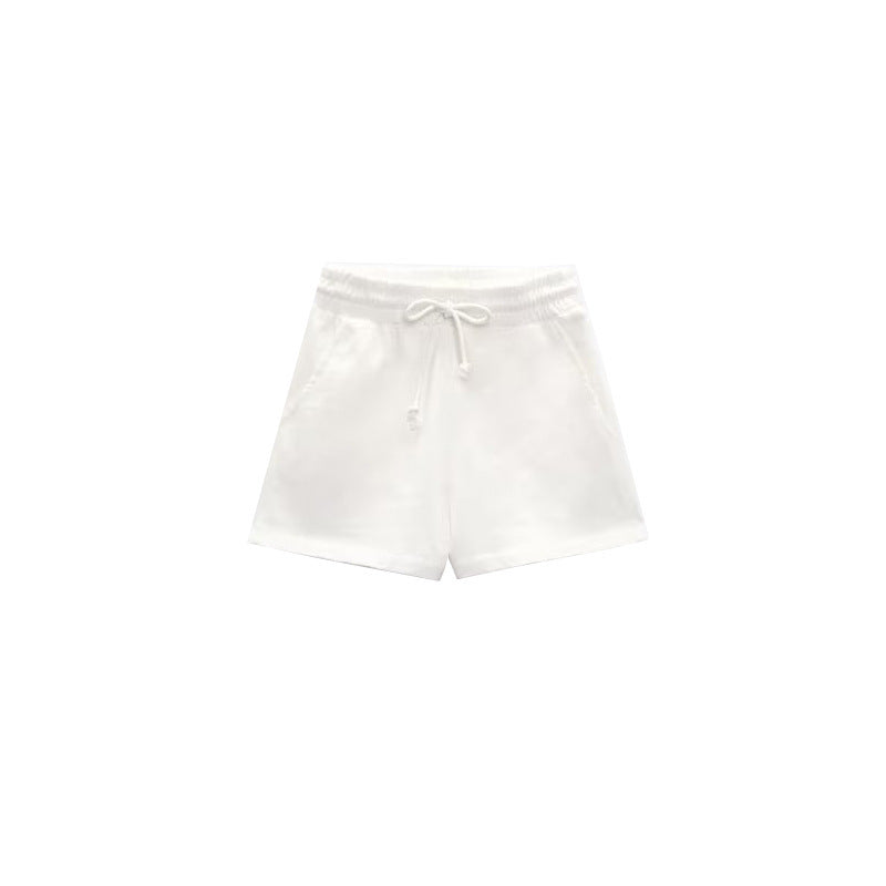 Summer Stretch High Waist Shorts Loose Cotton Short Sleeve T Shirt