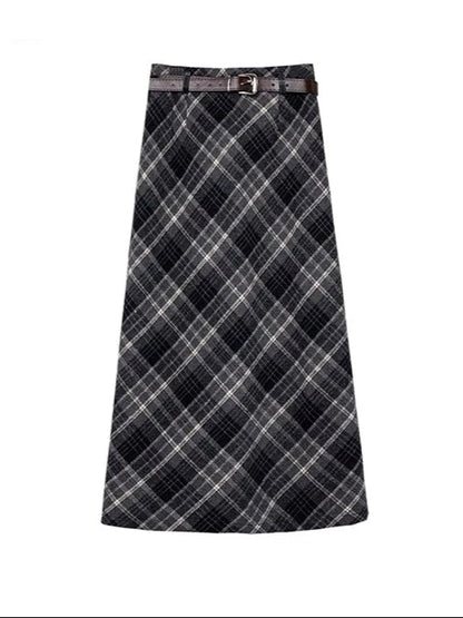 High-waisted Plaid Skirt