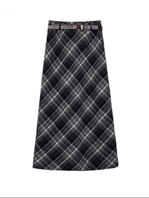 High-waisted Plaid Skirt