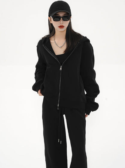 Oversized Zip-up Hoodie - Relaxed Fit Sweatshirt Jacket