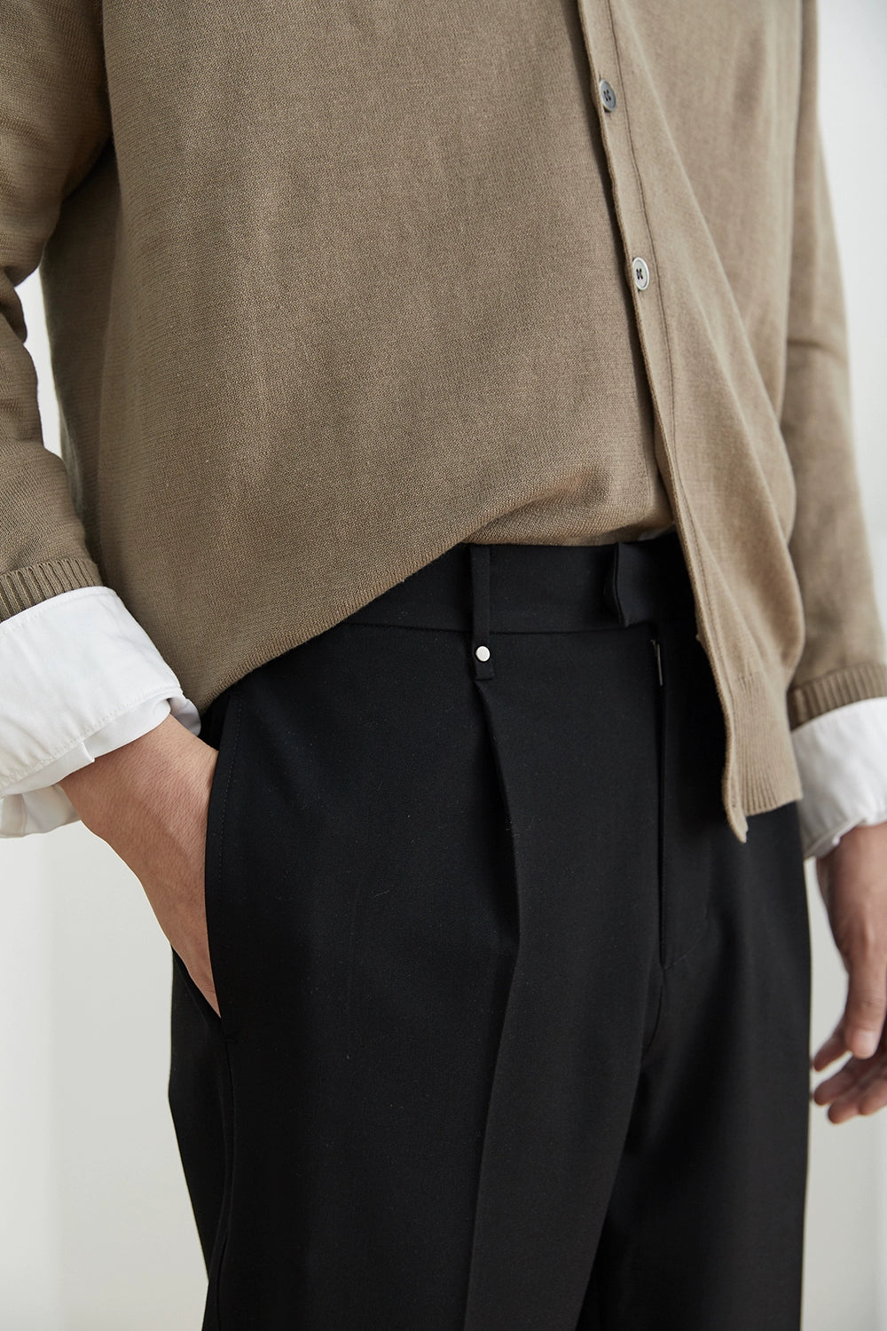 Elastic Waist Wide-leg Cropped Pants