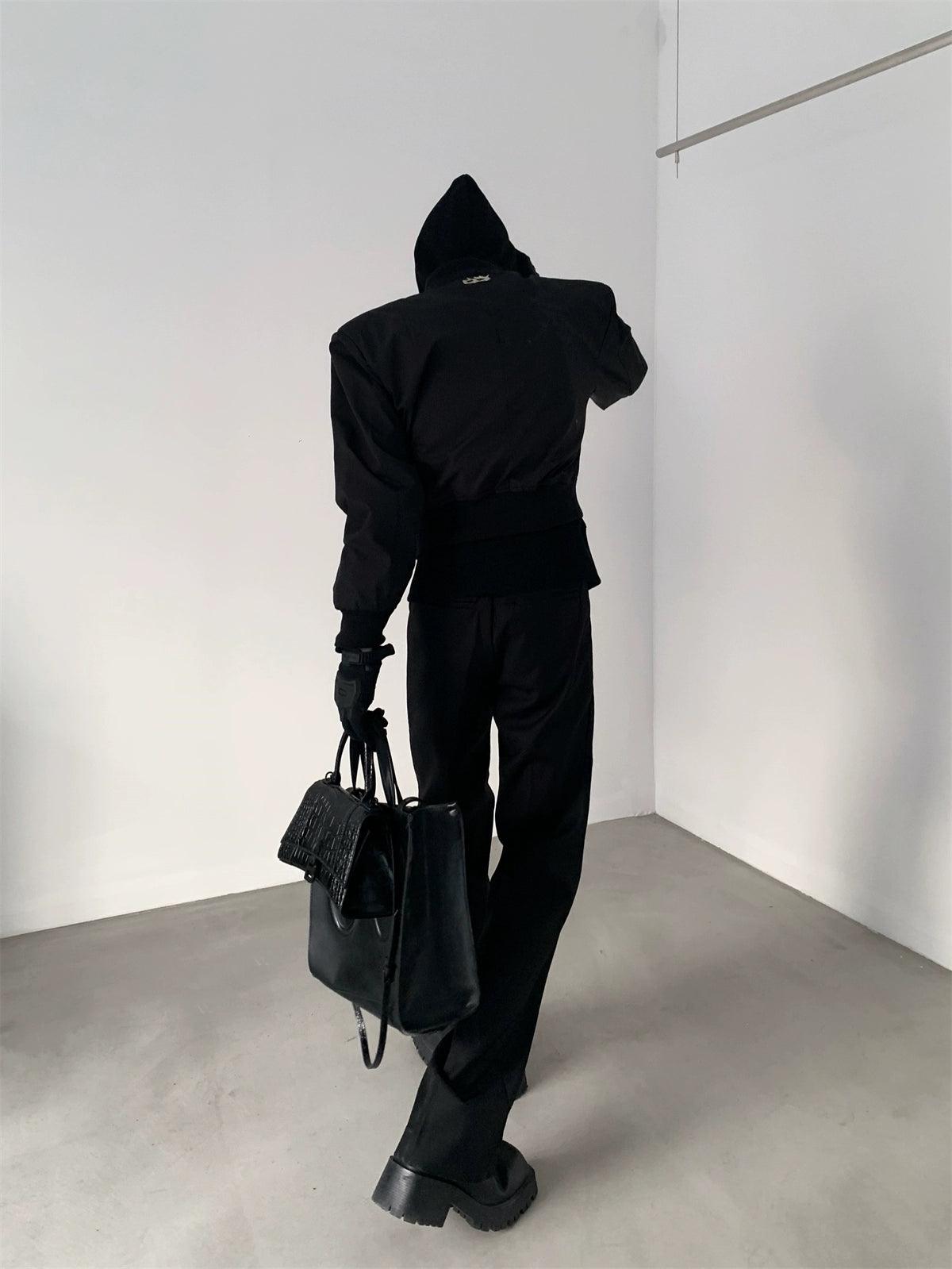 Black Straight-leg Classic Pants