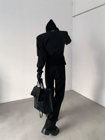 Black Straight-leg Classic Pants