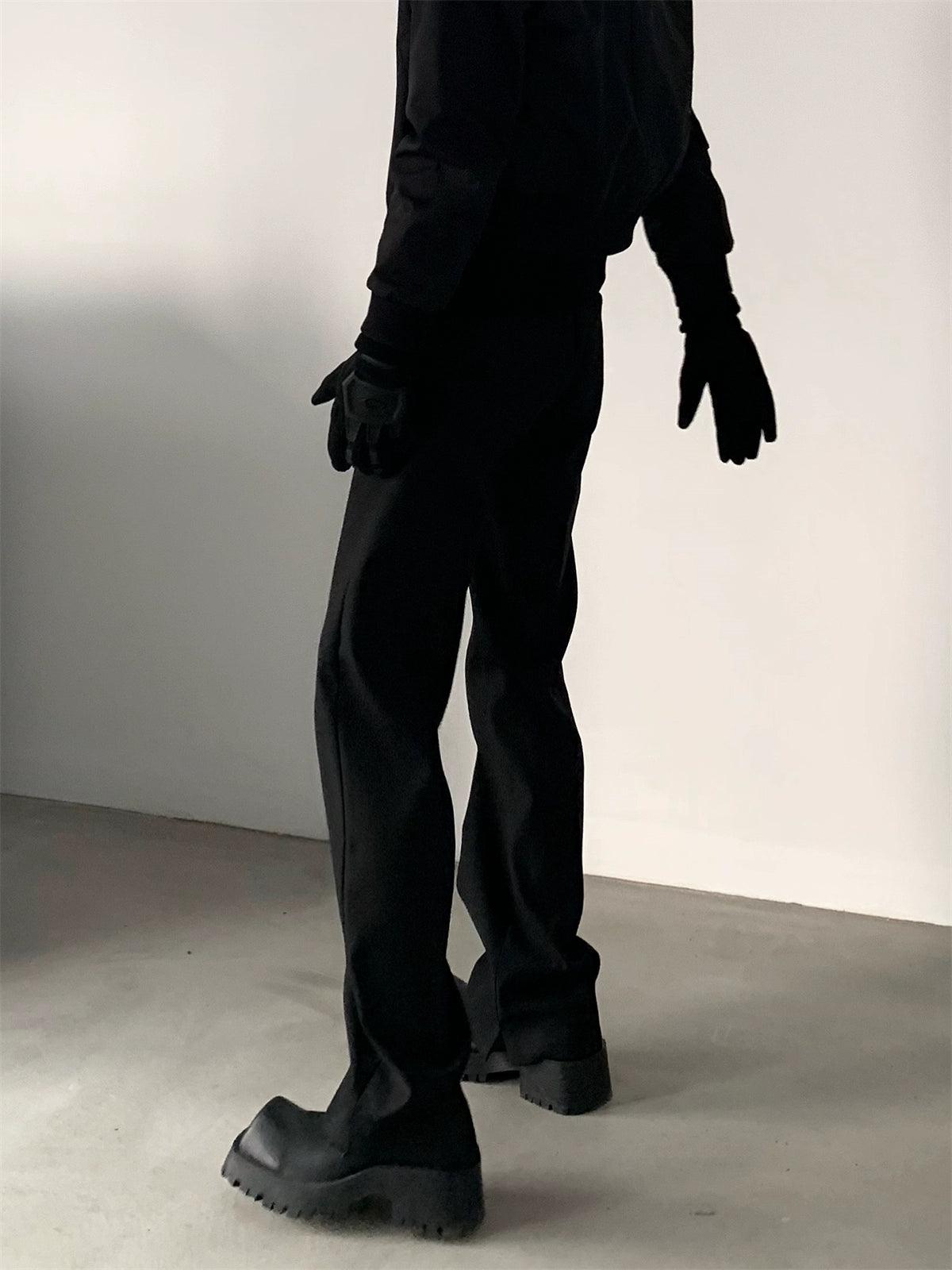 Black Straight-leg Classic Pants
