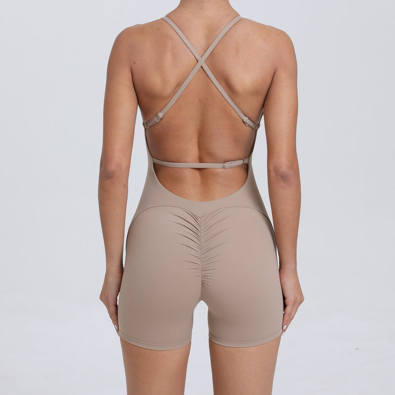 Peach Hip Raise Beauty Back Yoga Jumpsuit Outdoor Running Tight Sports Quick Drying Workout Clothes