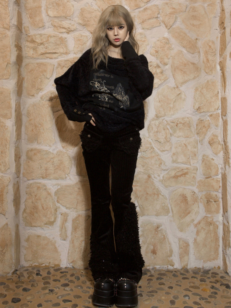 Punk Print Oversized Sweater