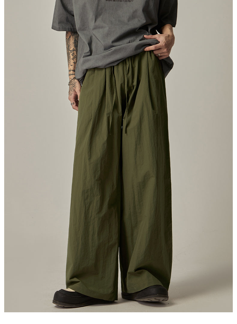 Olive Wide Leg Relaxed Pants