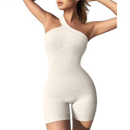 Clothing Jumpsuit Autumn Winter Thread Shoulder Sleeveless Slim Fit Hip Raise Siamese Shorts