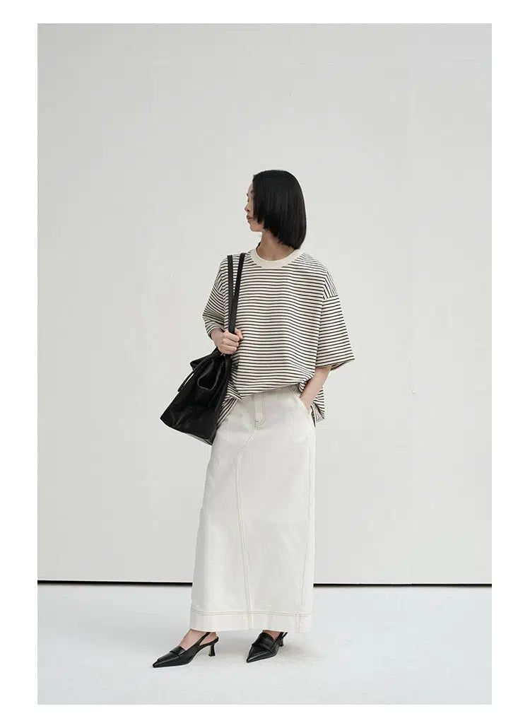 T-shirt With Narrow Stripes