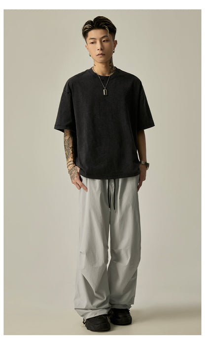 Gray Loose Drawstring Pants