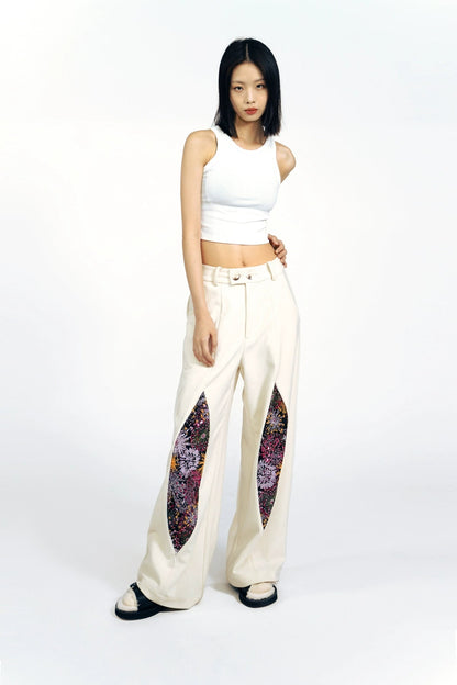 Firework Design Straight-leg Pants