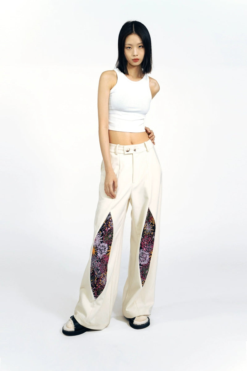 Firework Design Straight-leg Pants