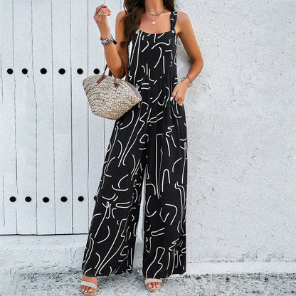 Clothing Spring Summer Printed Jumpsuit