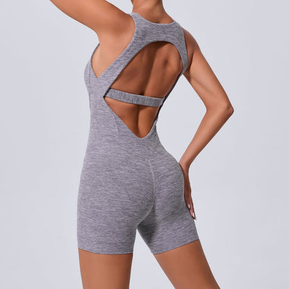 Autumn Sand Hollow Out Cutout Out Beauty Back One Piece Yoga Jumpsuit Skinny Slimming Hip Lifting Fitness One Piece Sportswear for