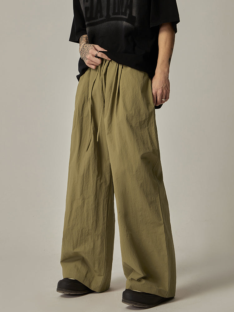 Olive Wide Leg Relaxed Pants
