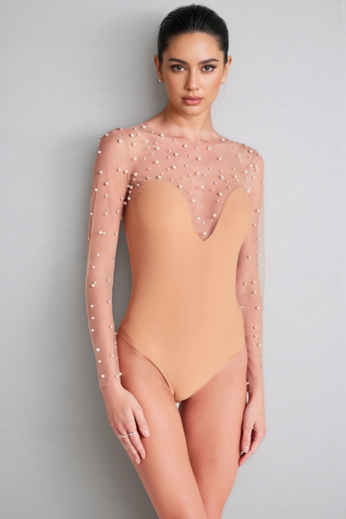 Davina Mesh Pearl Jumpsuit Two Piece Sets