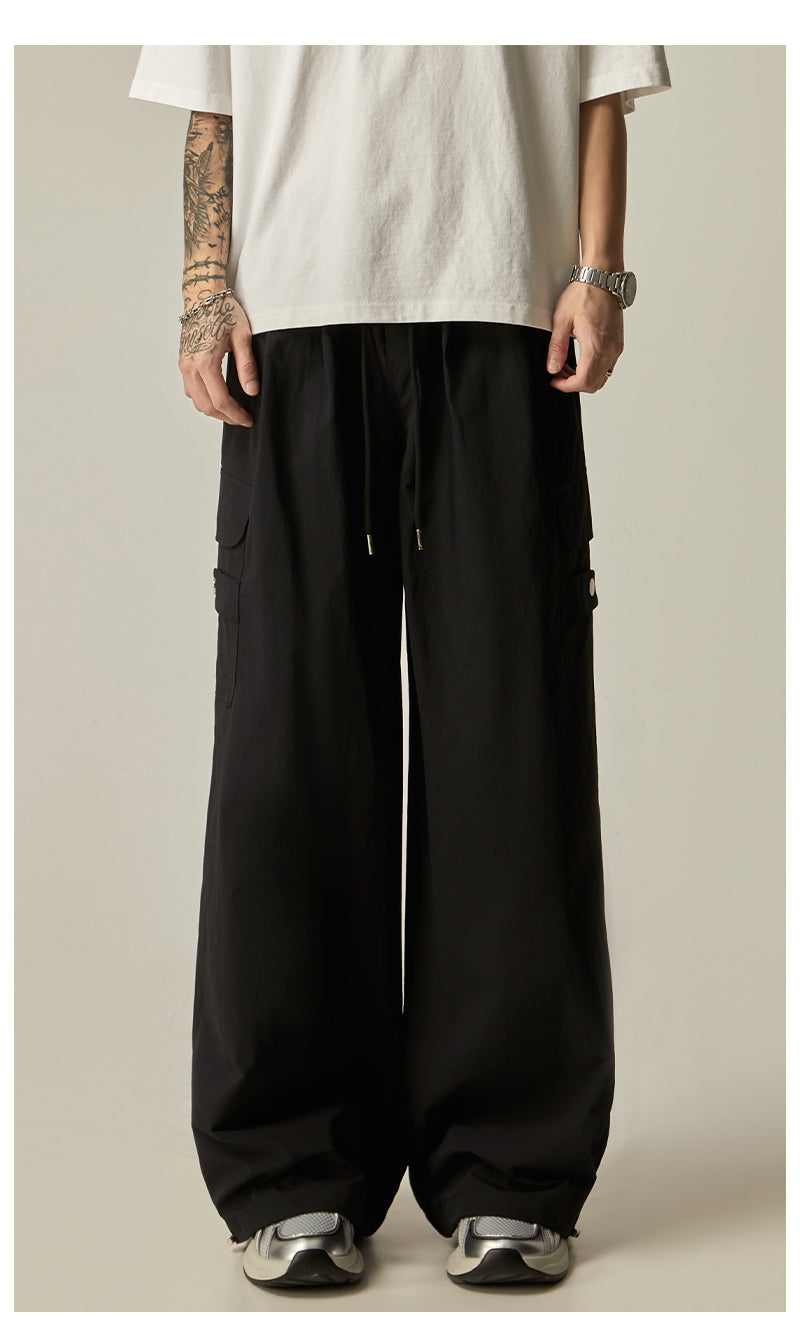 Charcoal Wide Leg Utility Pants
