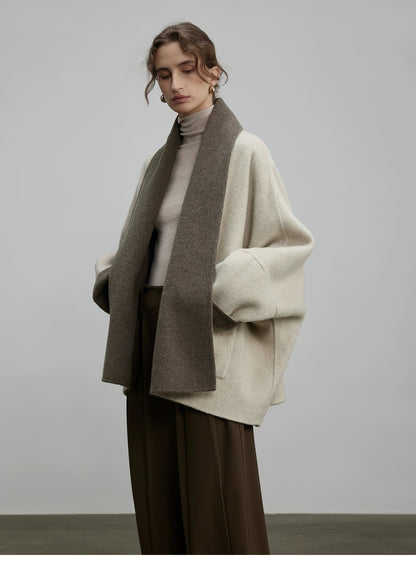 Two-tone Reversible Wool Cardigan