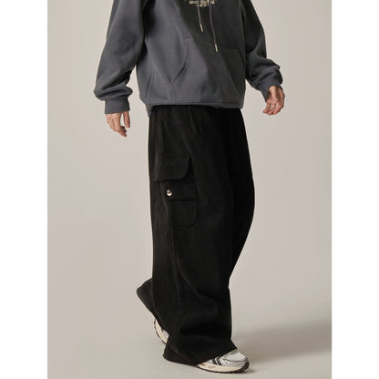 Black Baggy Drawstring Cargo Pants