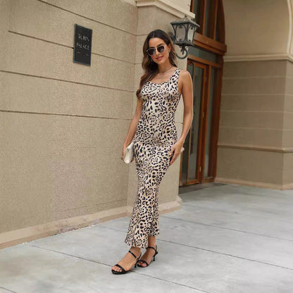Clothing Summer Printed Sleeveless Slim Maxi Dress