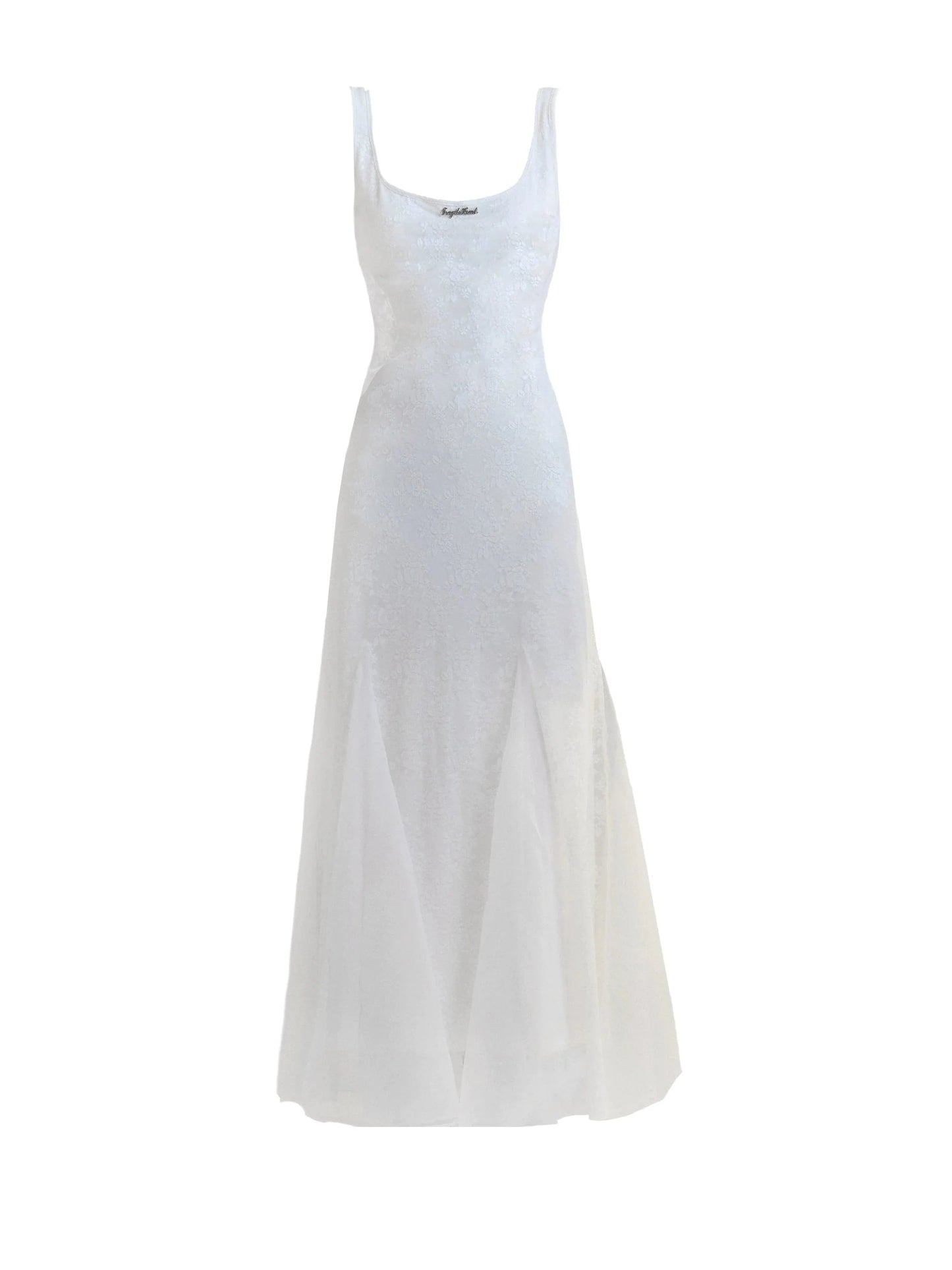 White Sleeveless Maxi Dress - Fitted Bodice With Flared Hem