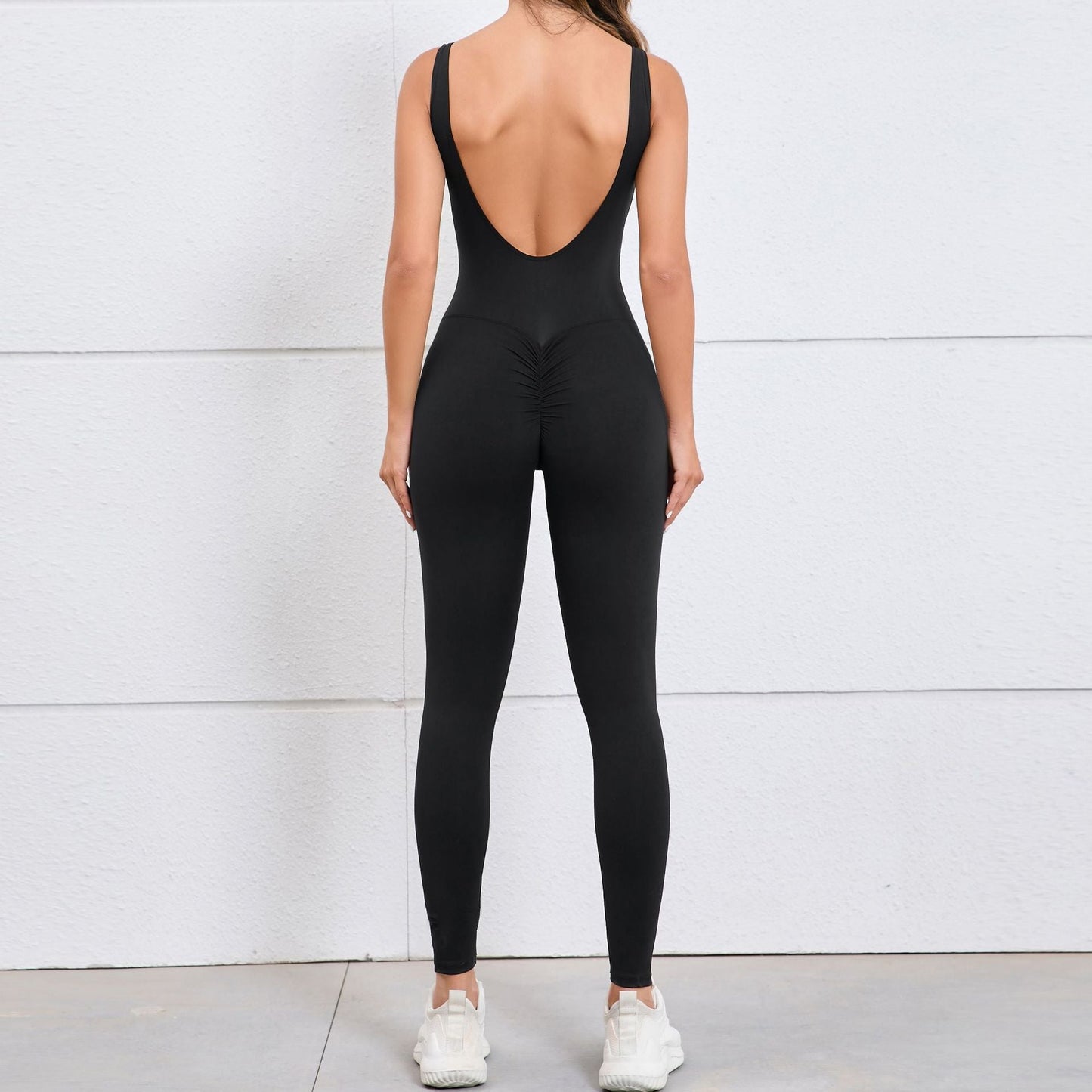 Hollow Out Cutout Beauty Back Peach Hip Tight Yoga Jumpsuit Naked Sense Quick Drying Sports One Piece Workout Clothes