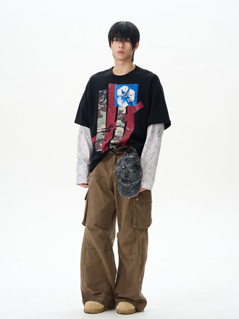 Dark Brown Utility Loose Cargo Pants
