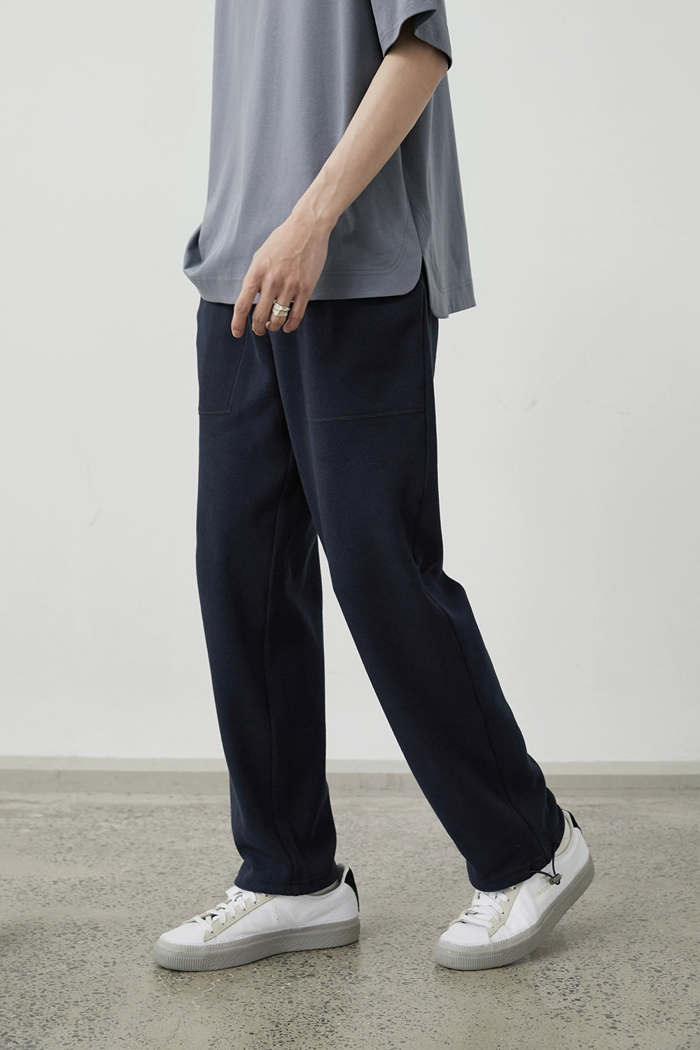 Drawstring Wide-leg Athletic Pants