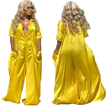 Clothing Summer Clothing Loose V Neck Jumpsuit