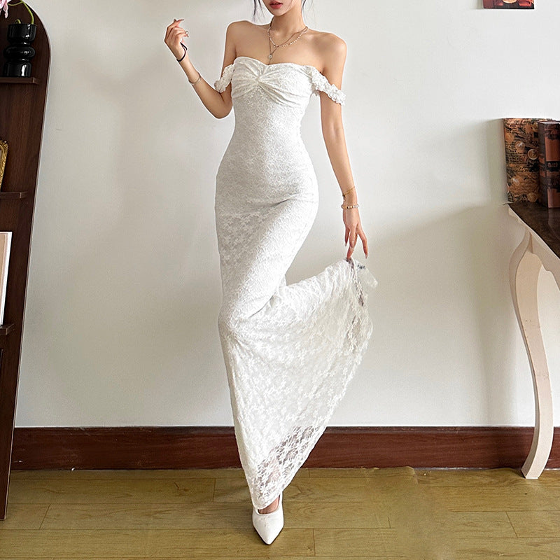 Fall Clothing Suspenders Maxi Dress High Waist Slim Color Dress