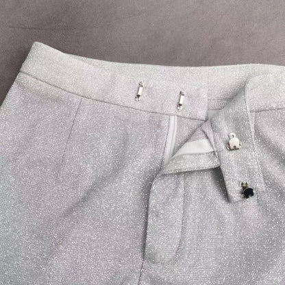 Spring Summer Shiny Blazer Underwear Straight-leg Pants Suit