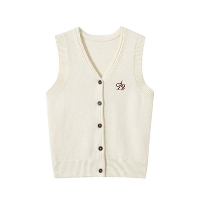 Classic Sweater Vest - Button-front Knit Sleeveless Cardigan
