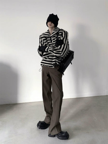 Black Straight-leg Classic Pants