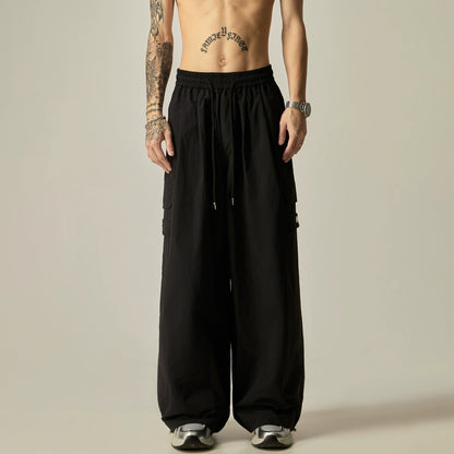 Charcoal Wide Leg Utility Pants