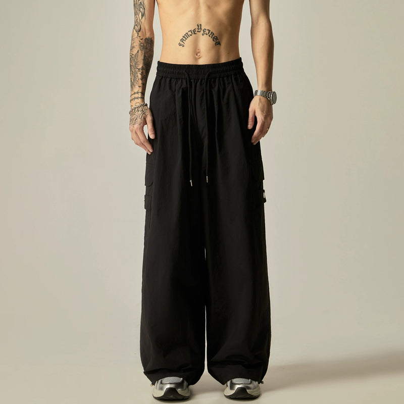 Charcoal Wide Leg Utility Pants