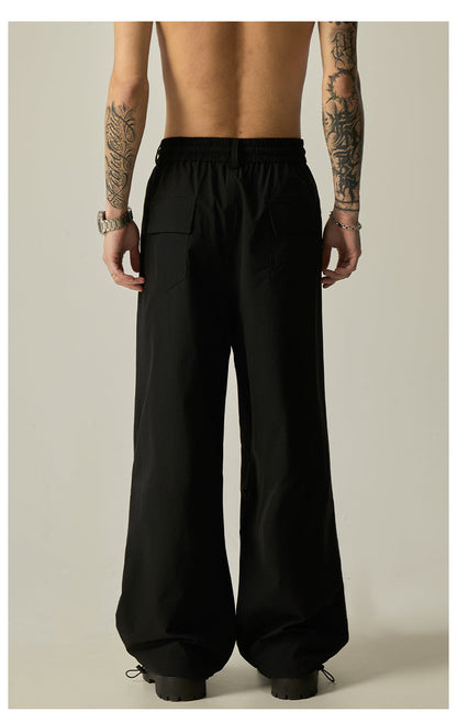Gray Loose Drawstring Pants